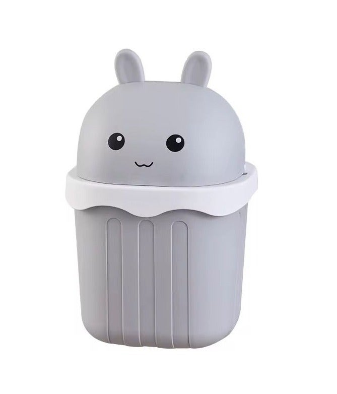 Fikriyah | Mini Trash Bin - Trash Can For Office - Cute Dustbin - Silver -  1.5L - Image 1