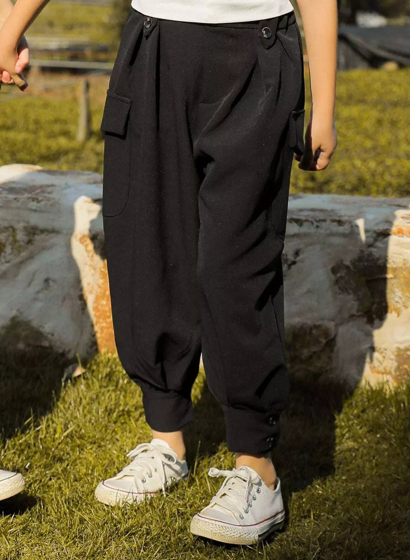 Girls 1pc Flap Pocket Cargo Pants  - Image 4