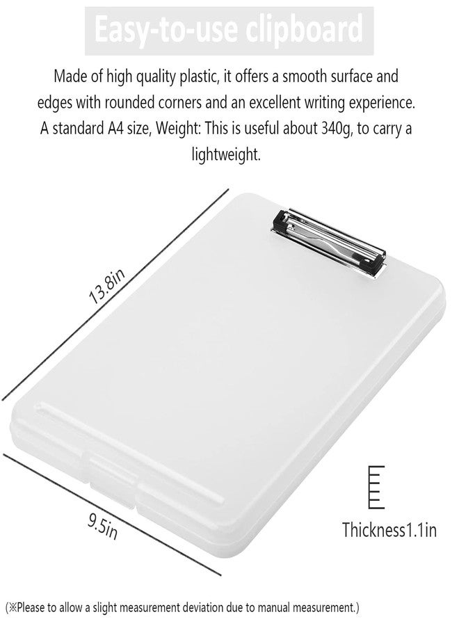 KARTUNBOX-A4 Clipboards File Cover Folder Clip Clamp Binder Organizer Case File Box Waterproof Type Clipboard Box File with Storage Document case with Clip Writing Drawing Office (Translucent) - Image 3