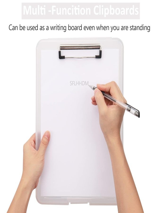 KARTUNBOX-A4 Clipboards File Cover Folder Clip Clamp Binder Organizer Case File Box Waterproof Type Clipboard Box File with Storage Document case with Clip Writing Drawing Office (Translucent) - Image 5