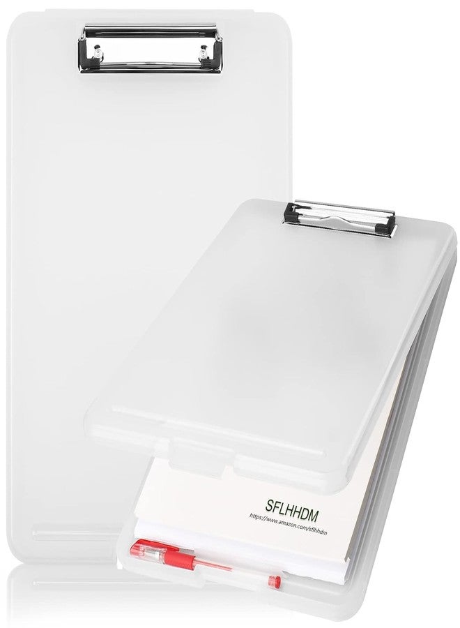 KARTUNBOX-A4 Clipboards File Cover Folder Clip Clamp Binder Organizer Case File Box Waterproof Type Clipboard Box File with Storage Document case with Clip Writing Drawing Office (Translucent) - Image 1