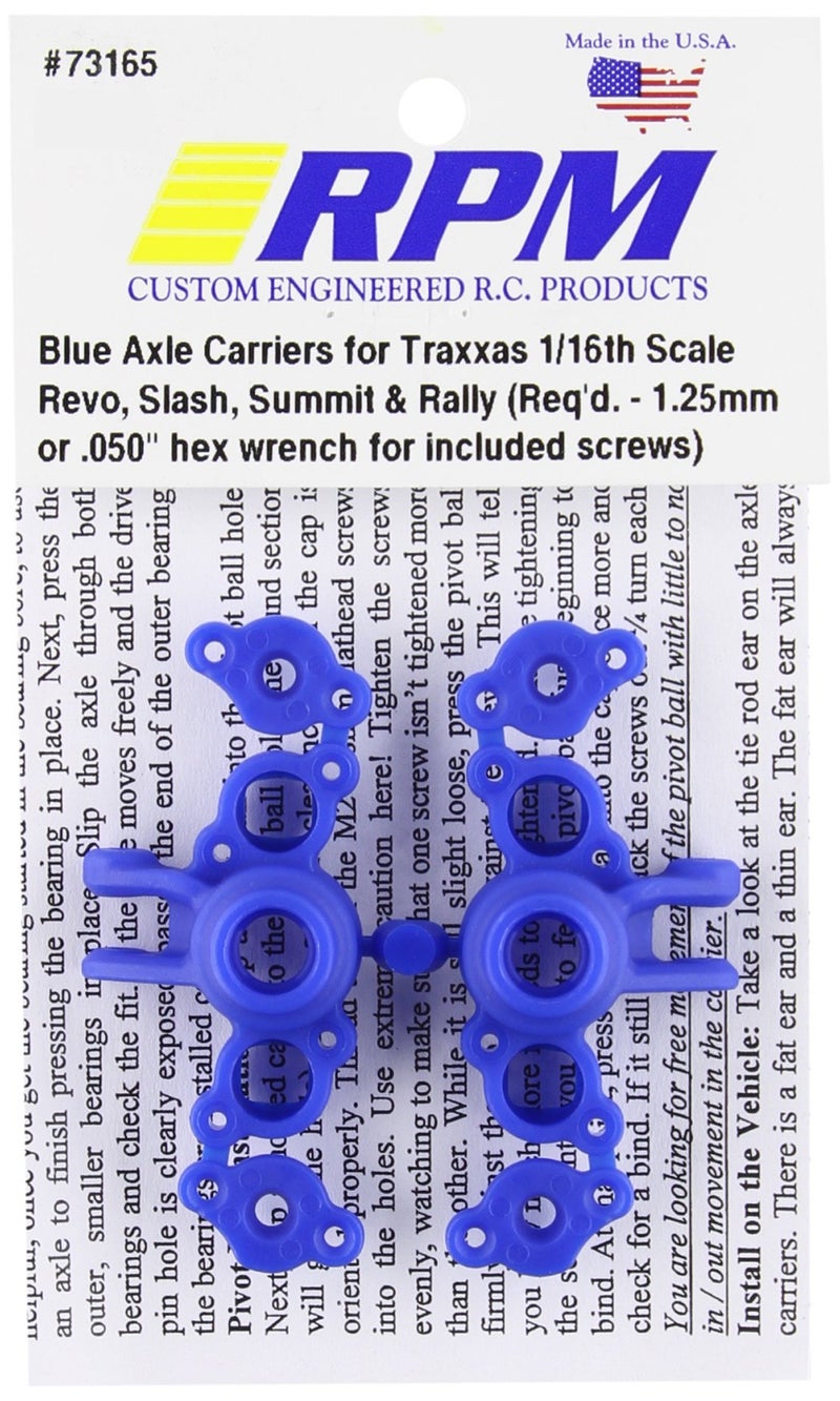 RPM 73165 Axle Carriers Blue 1/16 Traxxas Blue - Image 2