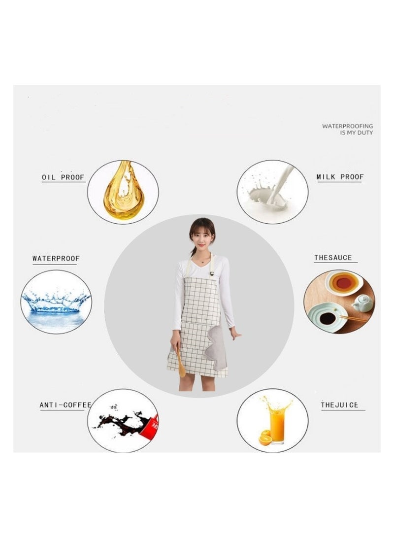 Premium Cotton Kitchen Apron for Cooking and Baking  Adjustable Neck, Waterproof with Pockets  (72cm×70cm)205grams - Image 3