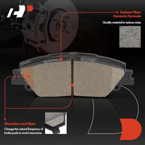 A-Premium Front Ceramic Disc Brake Pads Set Compatible with Toyota Corolla 2019-2022, Prius Prime 2020-2022, 4 Pcs - Image 3