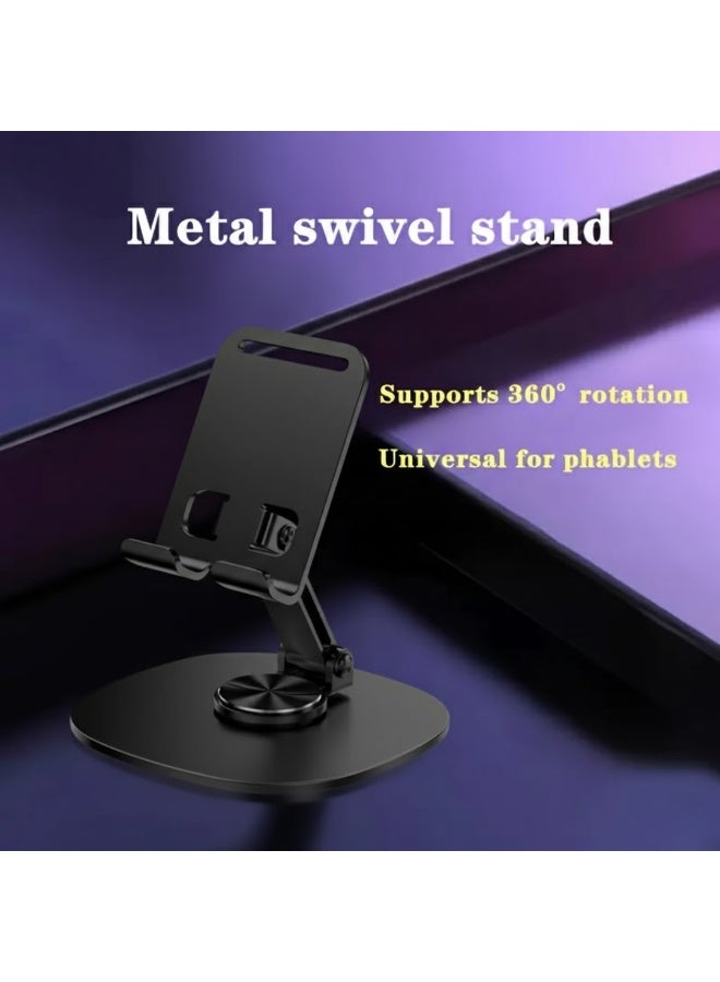 Talala 360-Degree Rotating Metal Phone Stand - Compact, Portable, Foldable Desktop Stand for All Smartphones And Tablets, Ideal for Office Accessories - Image 3