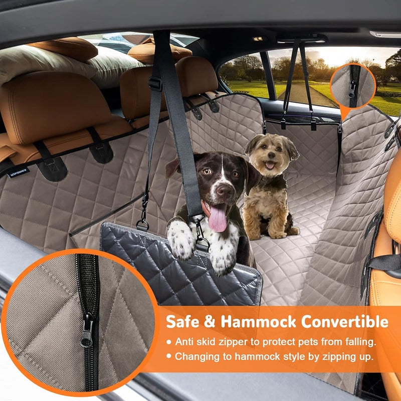 URPOWER Long lasting universal build Dog Car Seat Cover for Pets 100% Waterproof Seat Cover Hammock 600D Heavy Duty Scratch Proof Nonslip Durable Soft Back Seat Covers for Full Size Trucks Fixed & portable compatible - Image 2