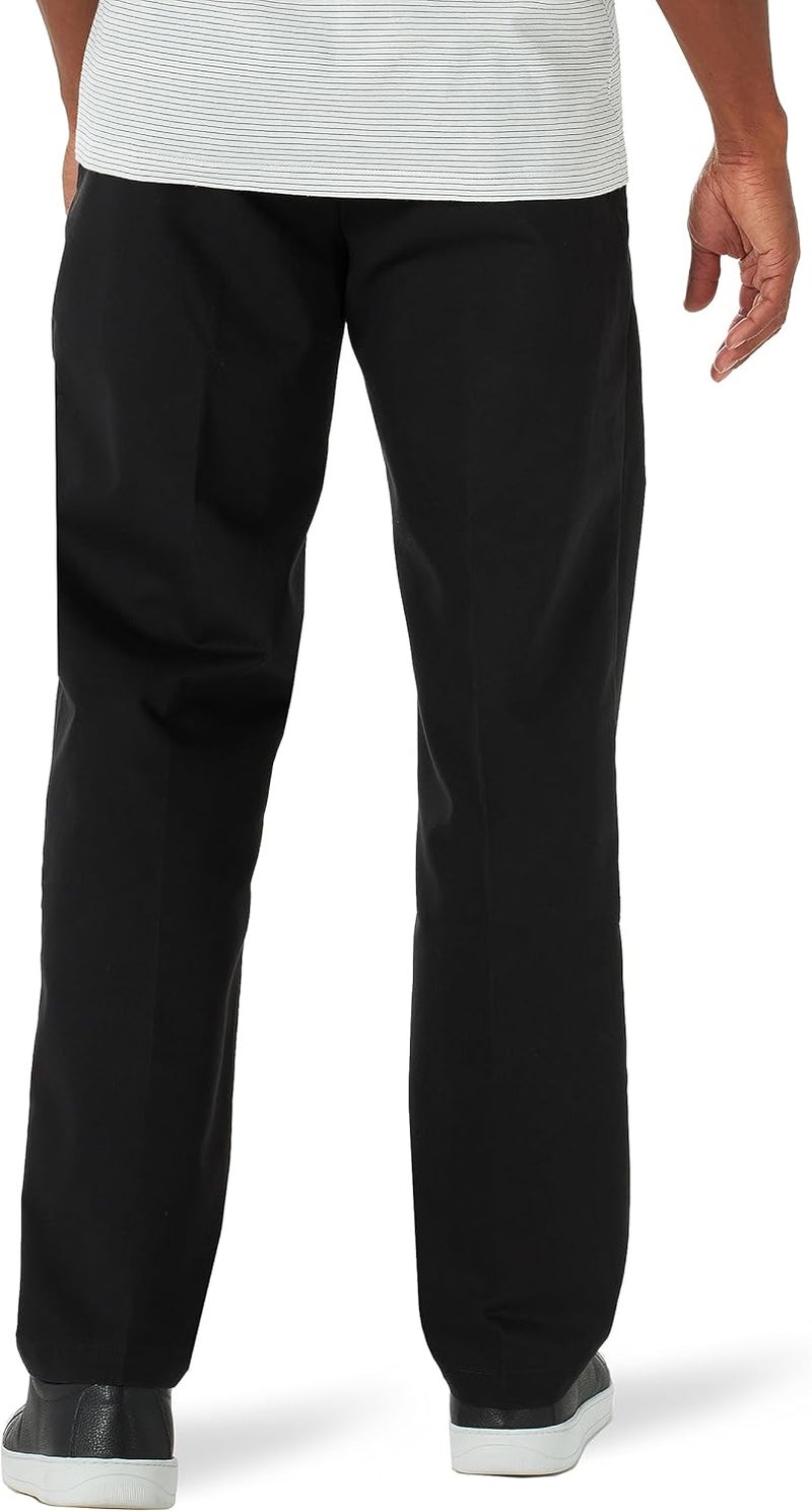 Lee Men's Total Freedom Stretch Relaxed Fit Flat Front Pant Casual - Black, 29W x 32L - Image 2