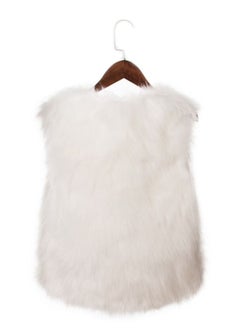 Loquat Women's Imitation Fox Fur Warm Vest White  - Image 2
