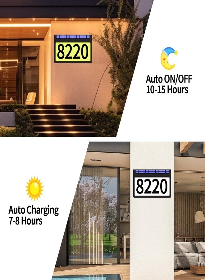 أرقام منازل تعمل بالطاقة الشمسية للاستخدام الخارجي (أسود (RGBW)، 6.5 بوصة (مثبتة على الحائط)) - Image 3