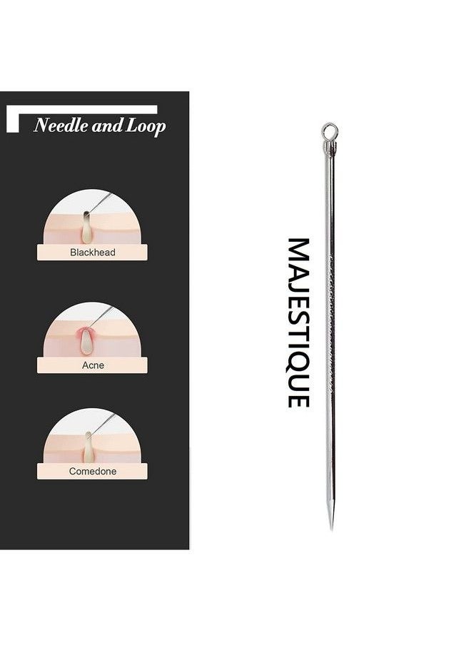 MAJESTIQUE Black Heads Removing Needle Tool 2 In1 ; Pimple Extractor Black Head ; Blackheads Removal Pimple Milia Pus Removal Black Spot Remover For Face Made With High Grade Surgical Stainless Steel Pack Of 1  - Image 3