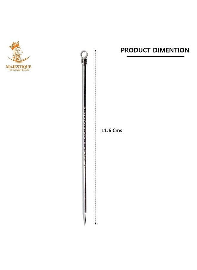 MAJESTIQUE Black Heads Removing Needle Tool 2 In1 ; Pimple Extractor Black Head ; Blackheads Removal Pimple Milia Pus Removal Black Spot Remover For Face Made With High Grade Surgical Stainless Steel Pack Of 1  - Image 4