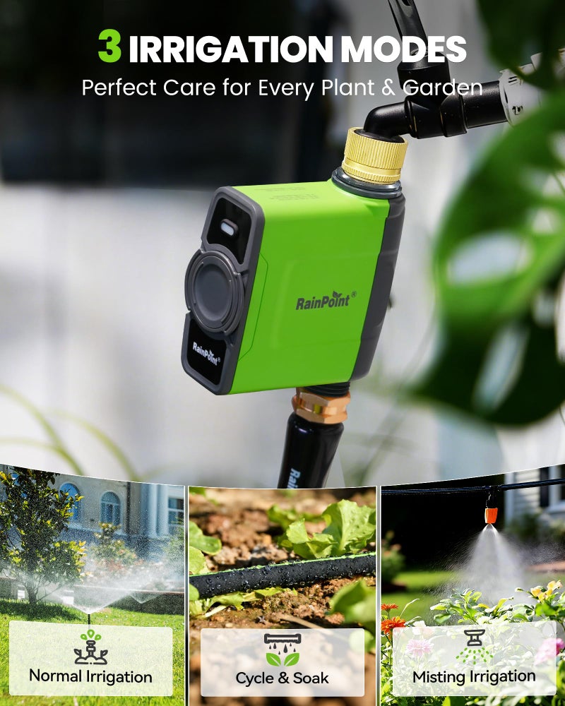 RAINPOINT WiFi Water Timer for Garden Hose, WiFi Sprinkler Controller, Smart Hose Timer Valve, Automatic Drip Irrigation System/Rain Delay for Garden/Lawn/Yard (Brass Inlet, WiFi Gateway) - Image 4