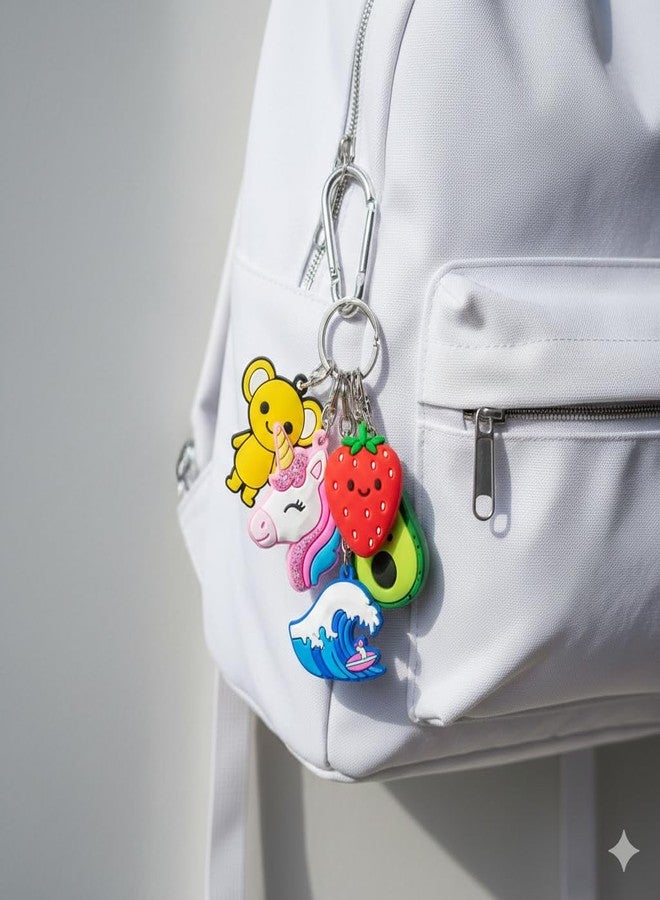 Crafts and Toys Cute Cartoon Keyrings | Assorted 3D Silicone Keychains for Kids & Teens, Backpack Charms, Party Favors & Durable Zipper Pulls | for Birthday Gift, Return Gift Pack of 30 - Image 4