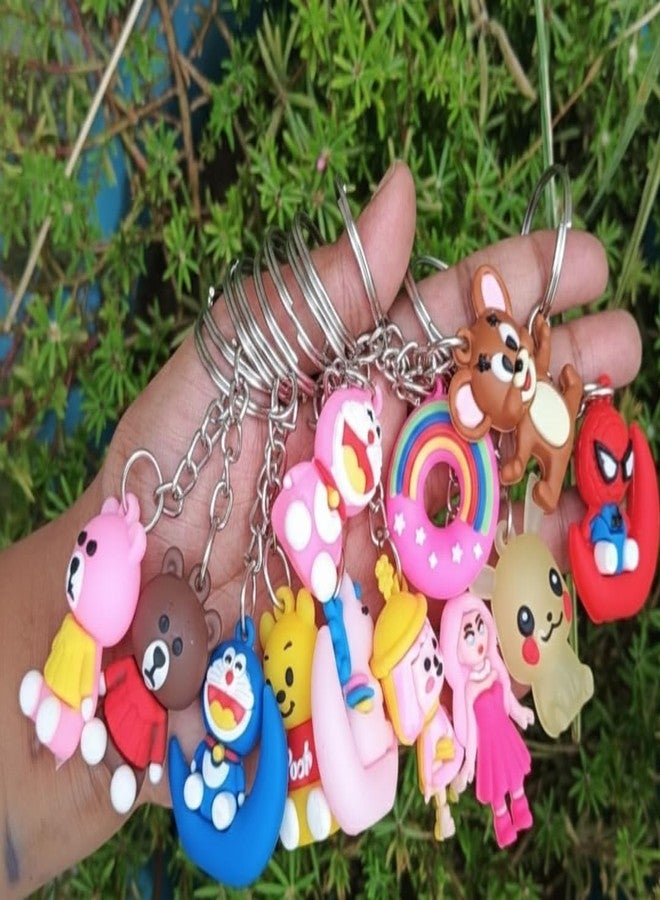 Crafts and Toys Cute Cartoon Keyrings | Assorted 3D Silicone Keychains for Kids & Teens, Backpack Charms, Party Favors & Durable Zipper Pulls | for Birthday Gift, Return Gift Pack of 30 - Image 2