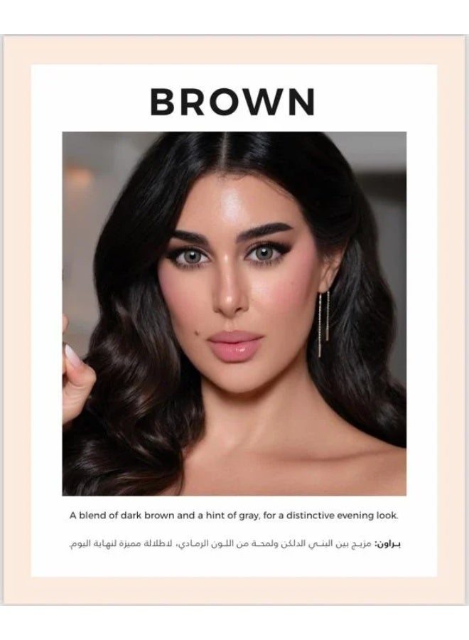 LensMe Lens Me (Brown) 2-pack (9.50-), 6-month disposable contact lenses, colored contact lenses, cosmetic contact lenses. - Image 1