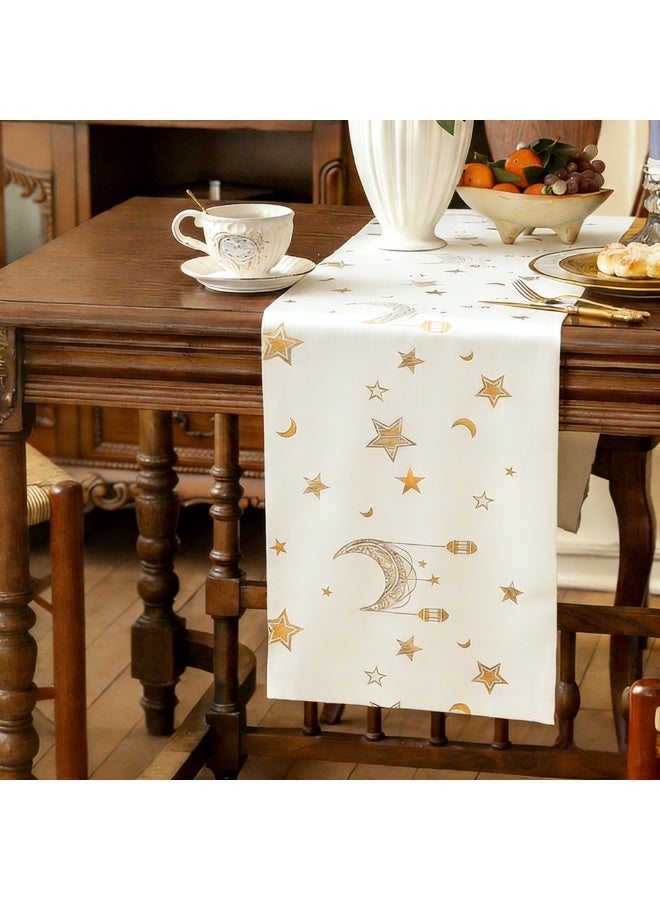 Islamic Crescent Moon Tablecloth - Elegant Ramadan & Eid Home Decor, Prayer Table Cover, Dining & Tea Table Runner for Muslim Household & Gift - Image 2