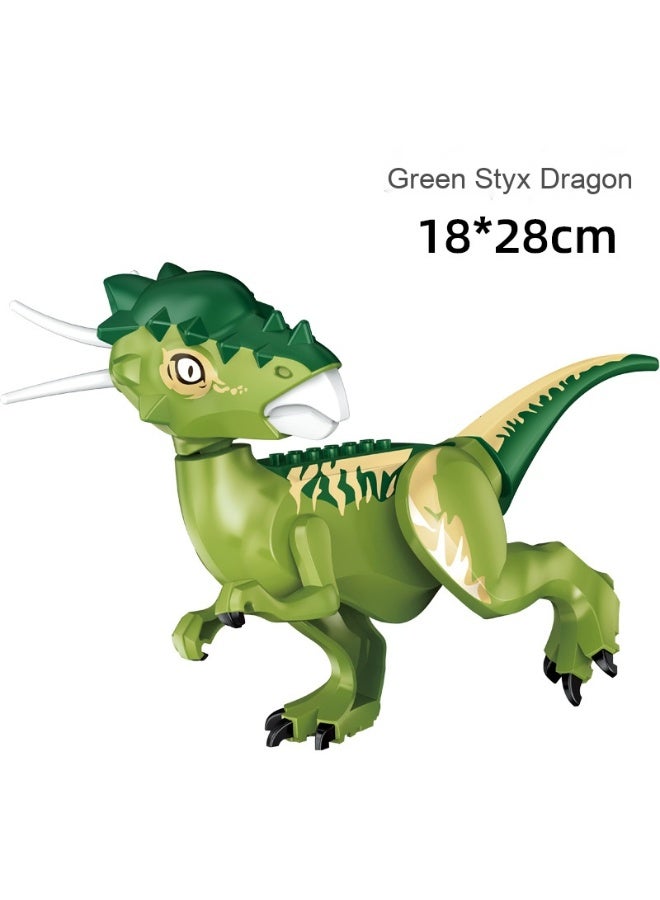 NIBEMINENT Jurassic Dinosaur Building Blocks - T-Rex and Triceratops Playset