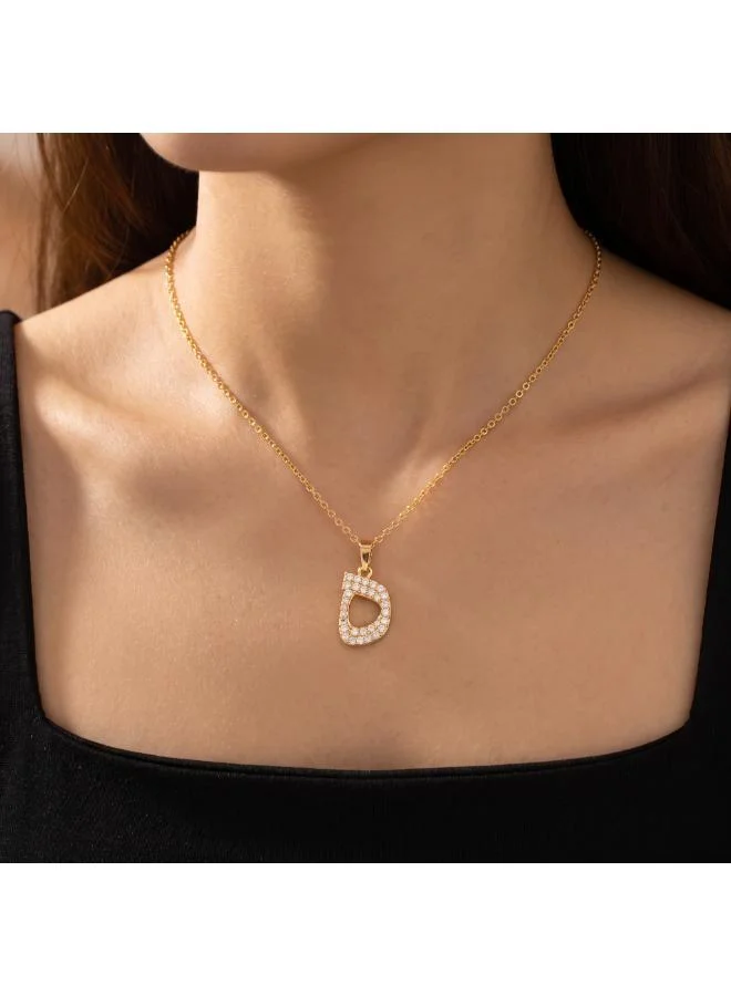 Rovaux  Arabic Letter 'Ha' Necklace 18k Gold Plated for Women | Best Price UAE