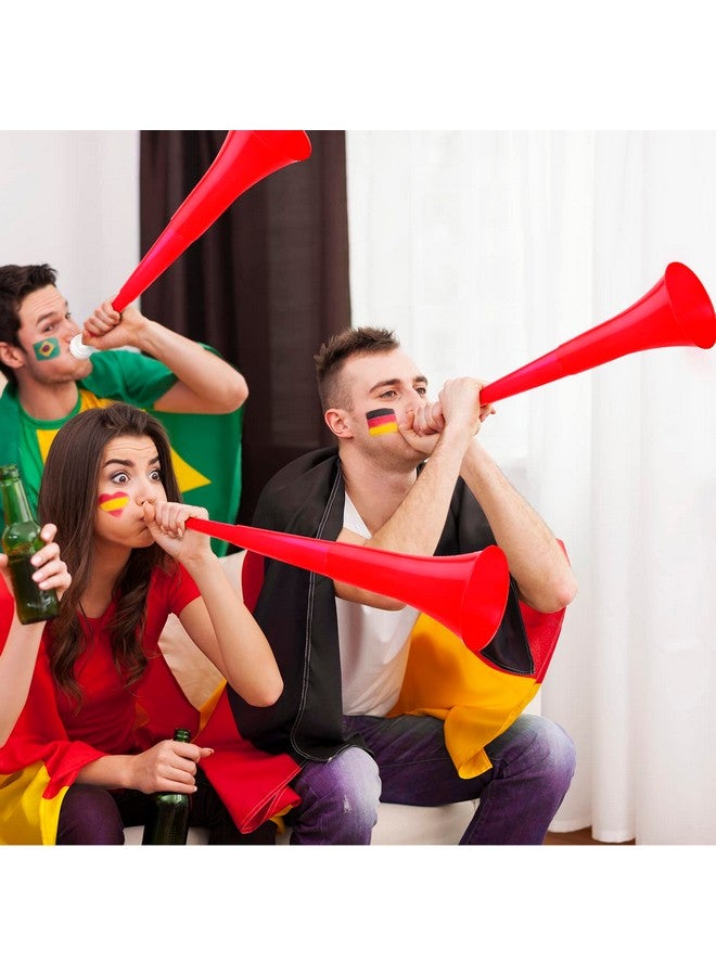 Sosation 4 Pieces Collapsible Stadium Horn 24 Inch Vuvuzela Plastic Trumpet Horn Blow Horn Noisemakers For Sporting Events Graduation Games School Sports Party Supplies Favors Accessories (Red) - Image 4