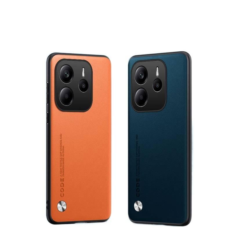 LS غطاء واقي بملمس جلد لـ Redmi Note 14 مع مقاوم للصدمات وحماية من السقوط مع مقاوم للصدمات مع لون سادة مع ملمس جلد باللون Solid Color باللون الأحمر - Image 2