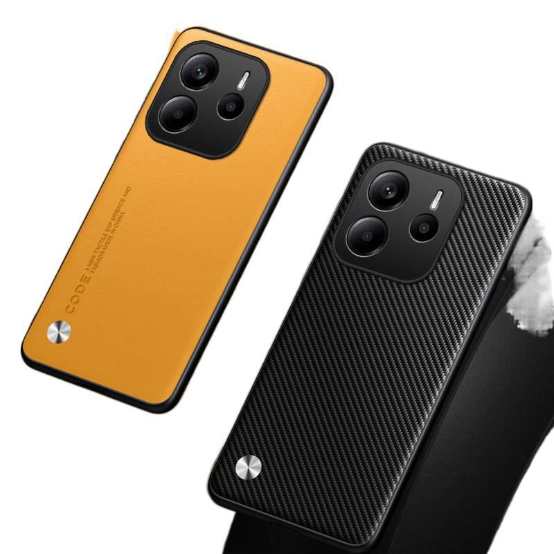 LS غطاء واقي بملمس جلد لـ Redmi Note 14 مع مقاوم للصدمات وحماية من السقوط مع مقاوم للصدمات مع لون سادة مع ملمس جلد باللون Solid Color باللون الأحمر - Image 3