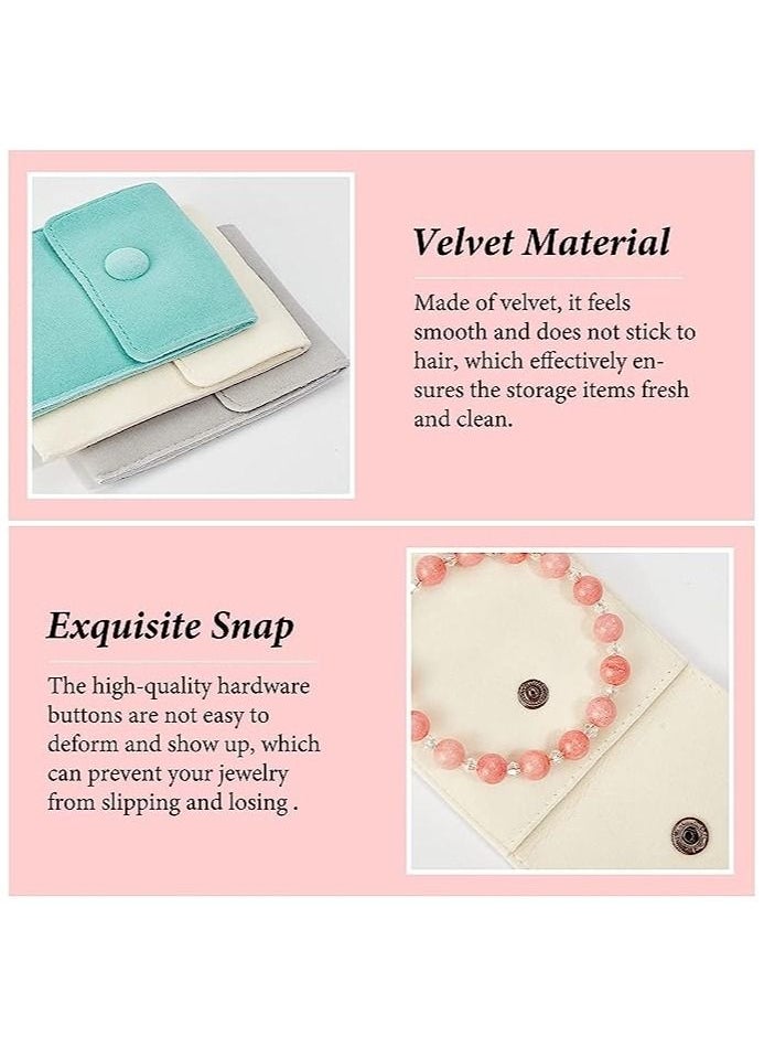 RATSAW - 10 Pcs Jewelry Pouches Velvet Bags Velvet Cloth Jewelry Box Pouches Bags with Button for Gift and Jewelry Necklace Bracelet Packing 5 Colors - Image 1