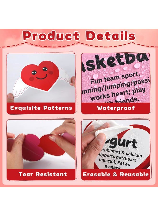 OBUSATT Valentine's Day Heart Health Classroom Bulletin Board Decoration Valentine Sweet to Your Heart Bulletin Board Set Exercises Treat Love Hearts Paper Cutouts for School Home Chalkboard Wall Door - Image 3