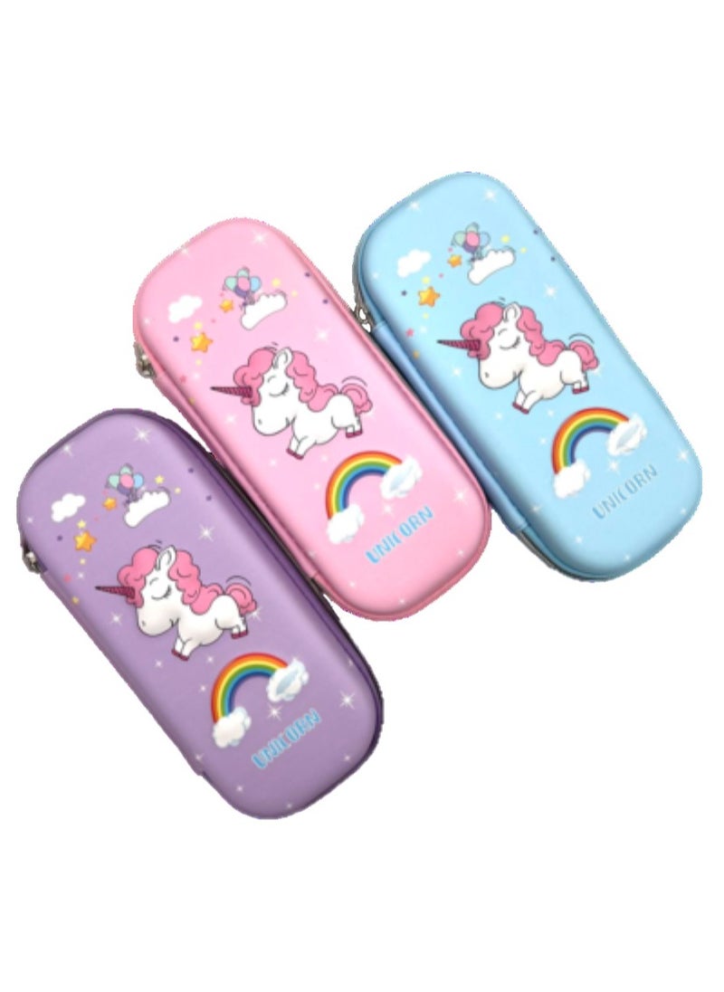 VIO Kids 3D Unicorn Pencil Zipper Case Magical Themed Spacious Stationery Storage Perfect Party Favors Great Gift for Children Fun School Supplies Lightweight Organizer Pen Pouch College Boys Girls  - Image 3