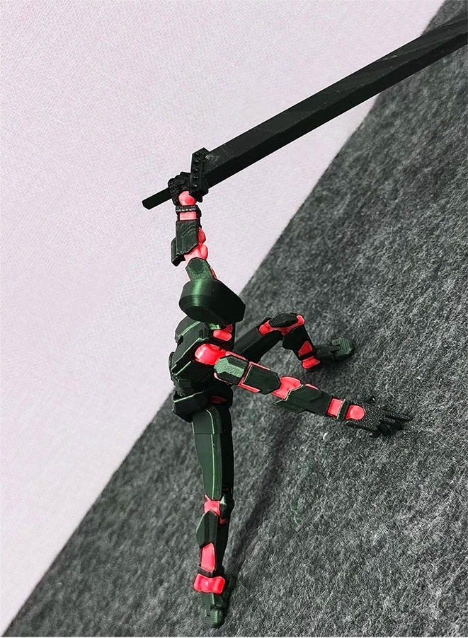 T13 (Assembly Completed) 3D Printed Action Figure,Dummy 13 Robot Action Figure, T13 Collectible Action Figure Articulated, for Collectors Desktop Decorations,(Black Red) - Image 3