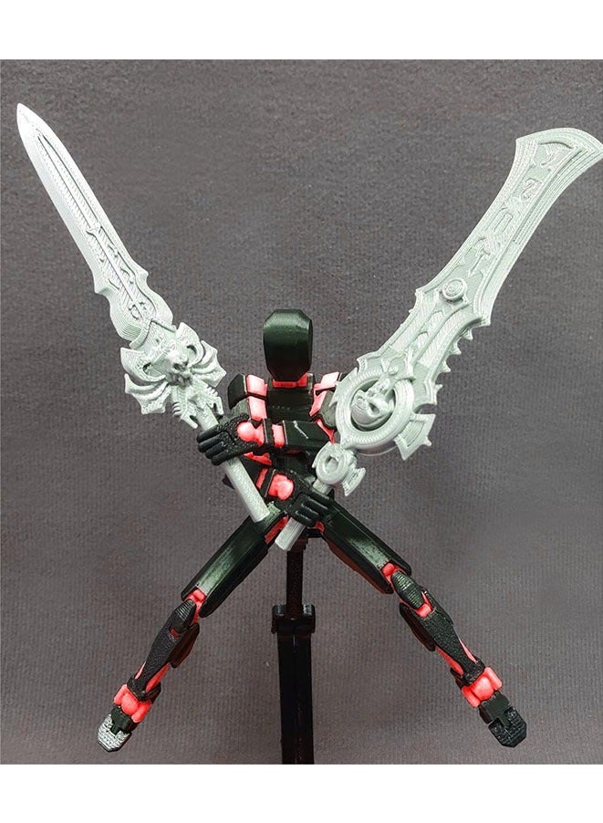 T13 (Assembly Completed) 3D Printed Action Figure,Dummy 13 Robot Action Figure, T13 Collectible Action Figure Articulated, for Collectors Desktop Decorations,(Black Red) - Image 2