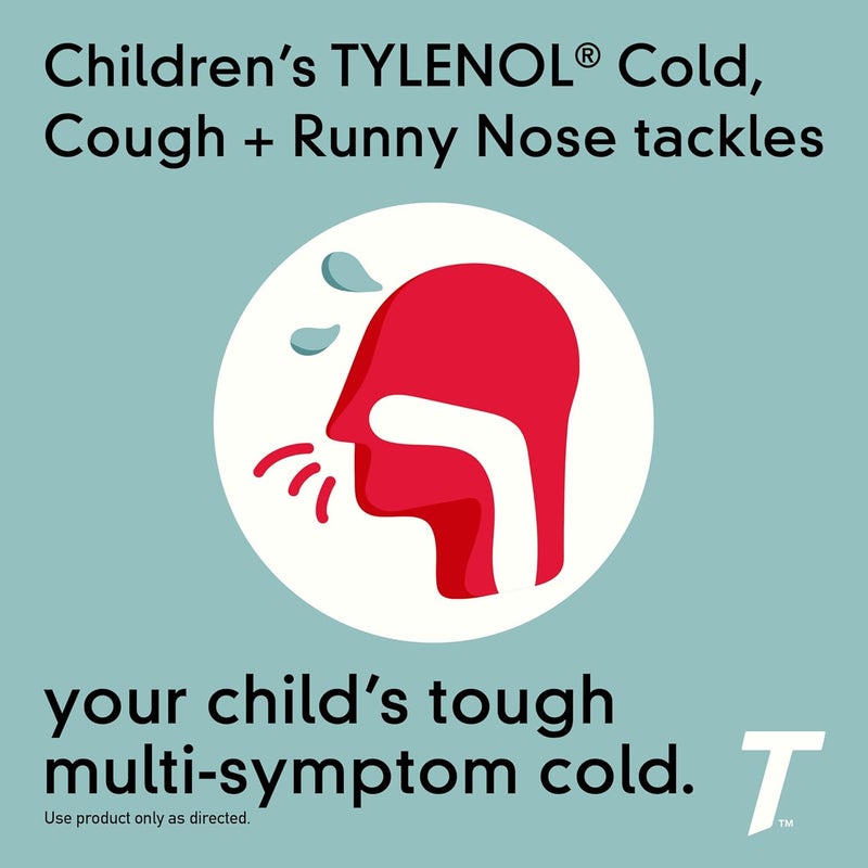 Tylenol دواء الأطفال لتخفيف السعال وسيلان الأنف والحمى بتركيبة أسيتامينوفين و كلورفينيرامين ماليات و ديكستروميثورفان بنكهة العنب 4 أونصات سائلة عبوة من 1 - Image 3
