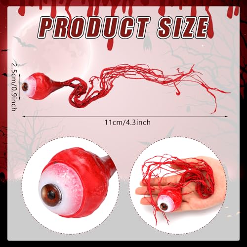 Shappy شابي 2 قطع عيون مزيفة هالوين تمزق عين دمية ديكور رعب هالوين واقعي فيلم مخيف مصنوع يدويًا جودة عيون ممزقة لحفلات الهدايا بني - Image 5