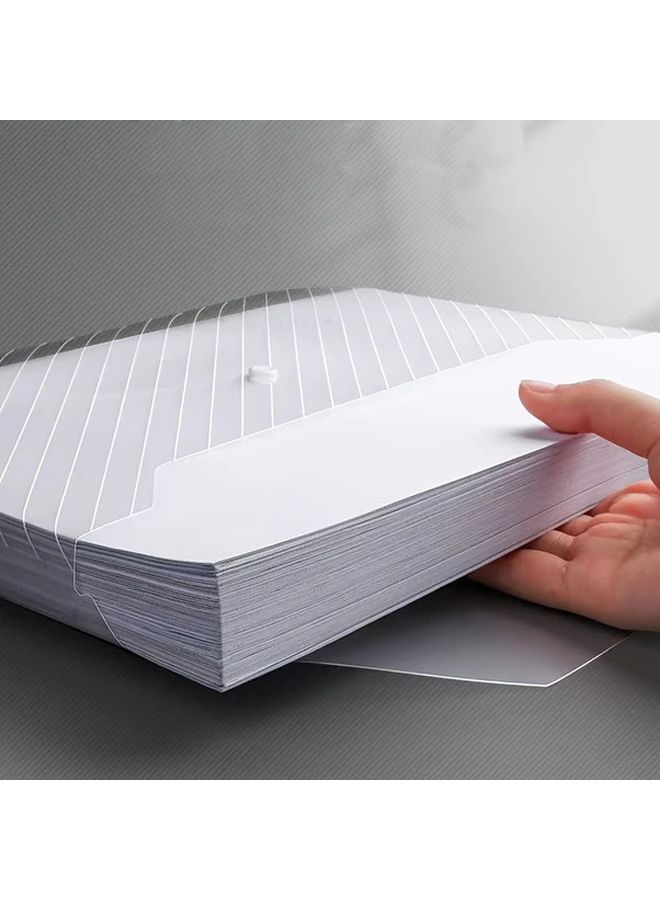 Transparent A4 Plastic Document Bag with Snap Button 2pcs for Office File Storage Students - Image 4