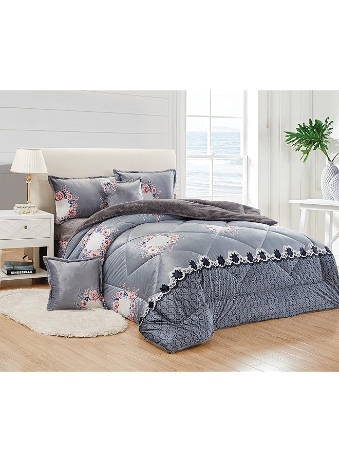 إيروريكس طقم لحاف فرو مخملي شتوي دافئ وناعم مقاس مفرد 160 - Image 1