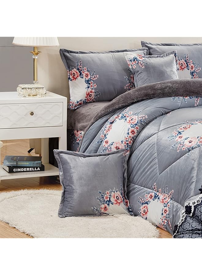 إيروريكس طقم لحاف فرو مخملي شتوي دافئ وناعم مقاس مفرد 160 - Image 3