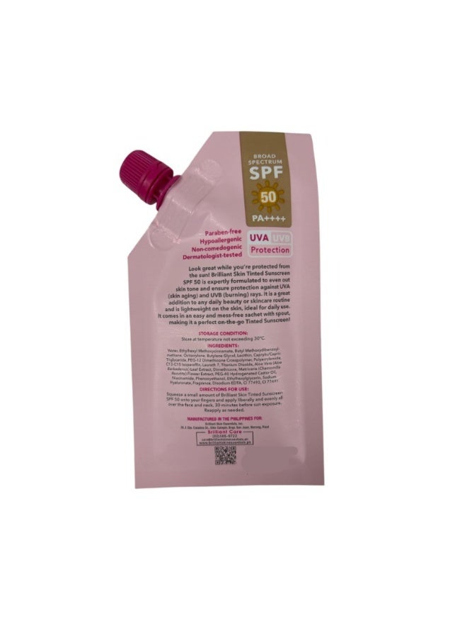 Brilliant Skin Tinted Sunscreen SPF 50 PA+++ 20g – UVA UVB Protection with Hydrating Facial Primer for Smooth Even Skin Finish - Image 2