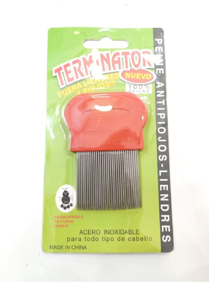 Terminator Lice And Dandruff Removal Hair Comb - Red - Image 2