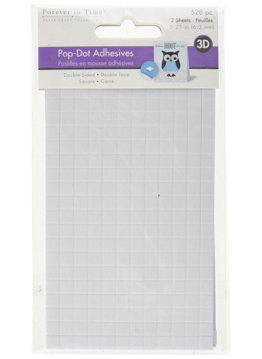 Forever in Time Forever in Time PD108 3D Pop Dots Square Dual-Adhesive Foam Mount, 1/4-Inch, 528 Per Package, White  - Image 1