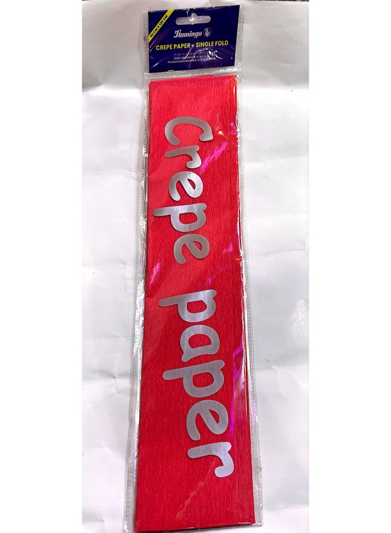 ورق كريب مطوي مفرد 50 سم × 120 سم لون أحمر - Image 1