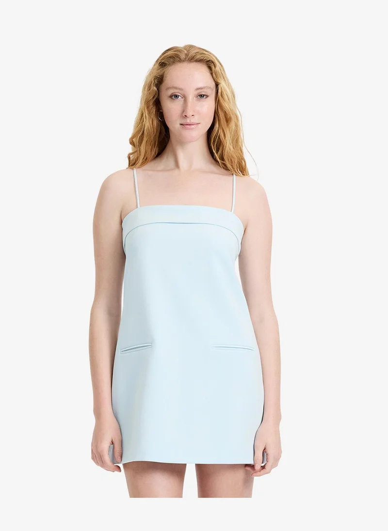 Women's Light Dream Blue Azra Twill Foldover Strappy Dress