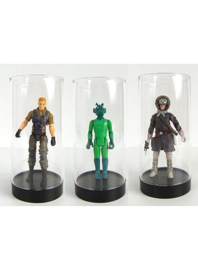 Protech Cc 5 Round Storage / Display Acrylic Action Figure Display Case With Black Base 2.25" W X 4.75" H X 2.25" D 2 Pack - Image 3