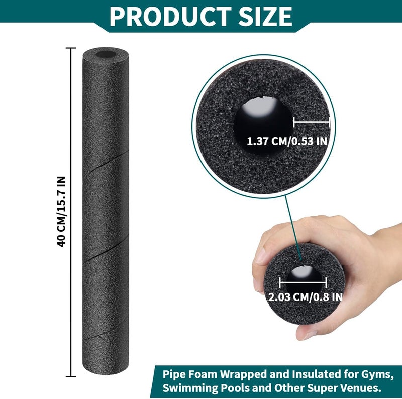 Aecsze 1 Pcs Pipe Insulation Foam Tube, 15.7 Inches Black Foam Snake Pipe Wrap Protection , Multi-Purpose Soft Foam Tubing for Swimming Pool Noodle, Water Pipes, and Winter Pipe Protectio - Image 2