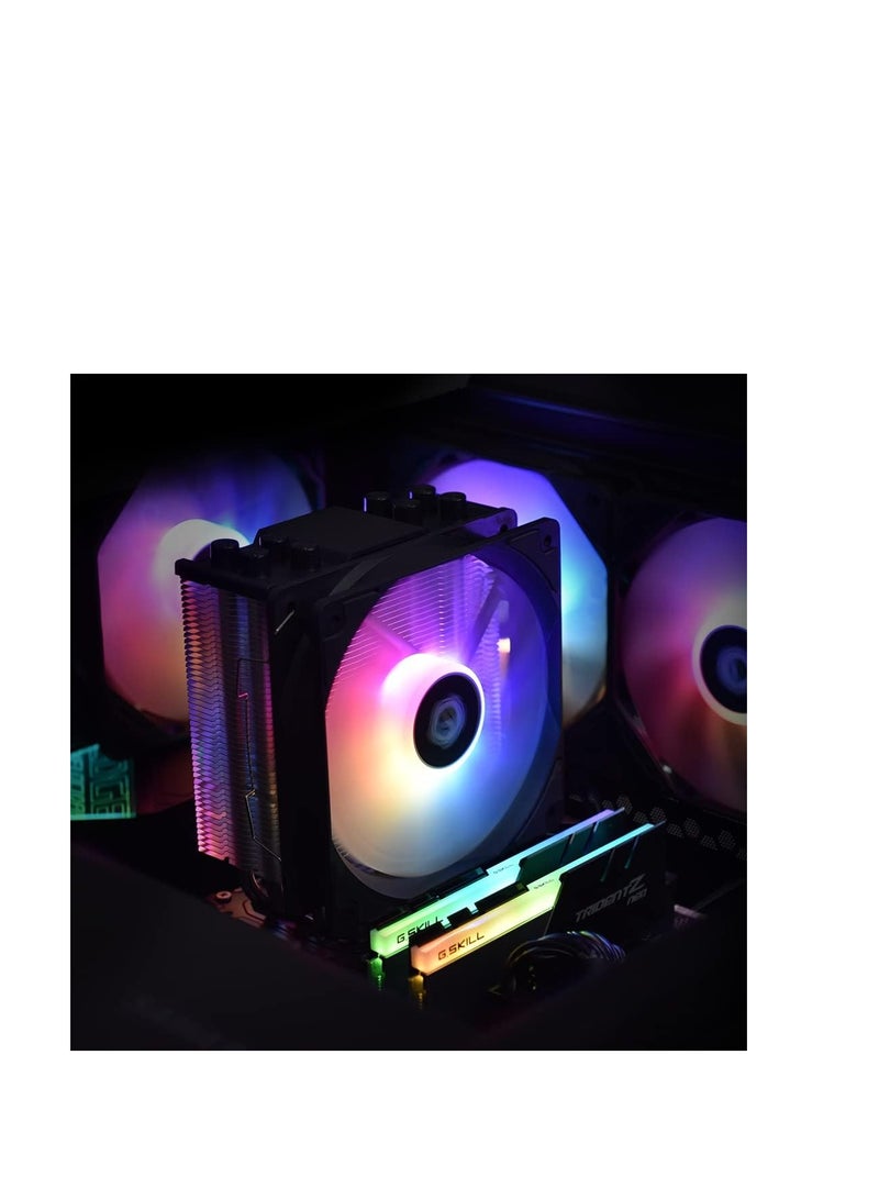 ID-COOLING SE-214-XT ARGB CPU Cooler 4 Heatpipes CPU Air Cooler Addressable RGB Light Sync with Motherboard(5V 3-PIN Connector) CPU Fan for Intel/AMD, LGA 1700 Compatible - Image 3