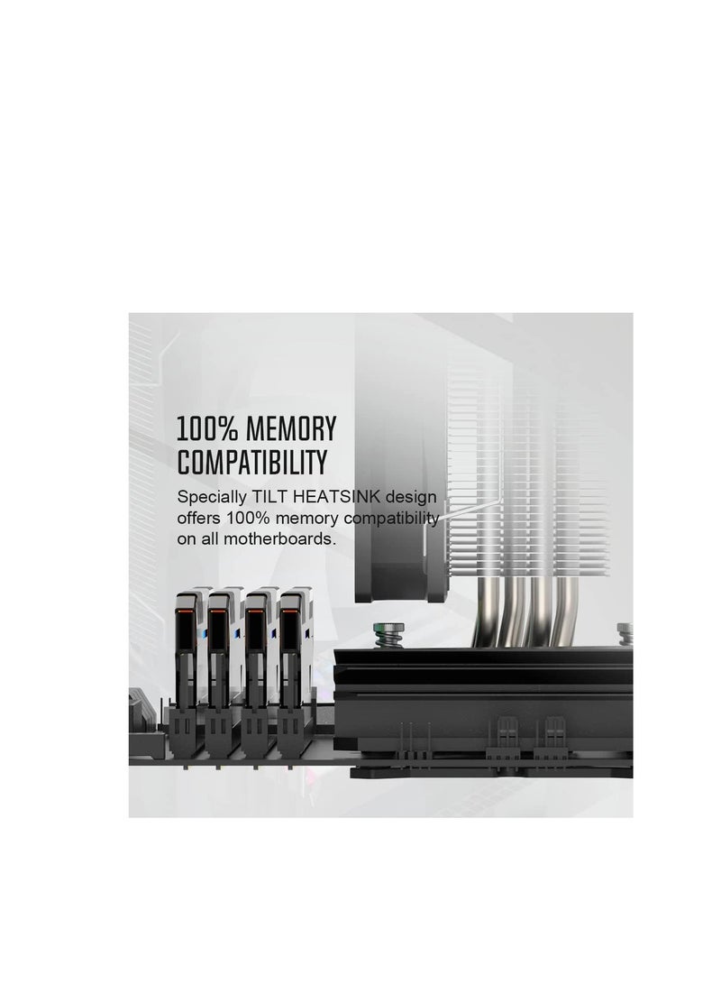 ID-COOLING SE-214-XT ARGB CPU Cooler 4 Heatpipes CPU Air Cooler Addressable RGB Light Sync with Motherboard(5V 3-PIN Connector) CPU Fan for Intel/AMD, LGA 1700 Compatible - Image 4