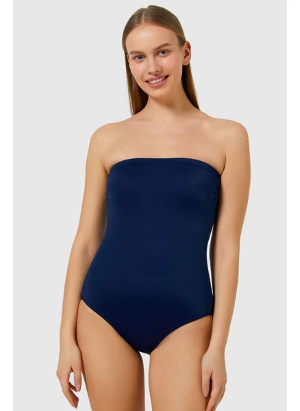Ayyıldız 79358 Navy Blue Strapless Swimsuit
