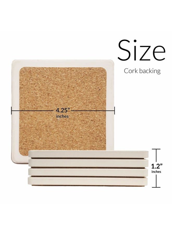 CoasterStone Lake is My Happy Place Stone Coaster, 4.25 Inches Wide, Set of Four - Image 2