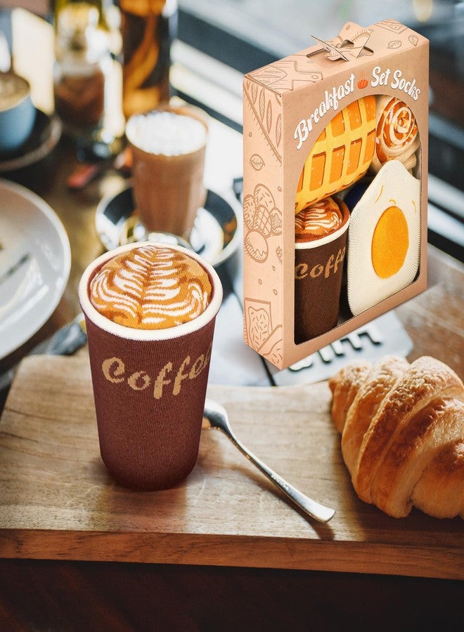 علبة جوارب إفطار مرحة للرجال والنساء والمراهقين - هدايا لمحبي القهوة، هدايا مميزة لعيد الأب، هدايا مبتكرة للأب والزوج، جوارب طعام رائعة ومجنونة - أفكار هدايا عيد الحب وأعياد الميلاد، هدايا صغيرة لعيد الميلاد - Image 4