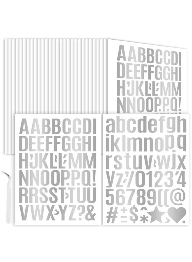 sodknow 30 Sheets Letter Stickers 1 Inch,Silver Letter and Number Vinyl Stickers Uppercase & Lowercase,Small 1 Inch Alphabet Letter Decals Waterproof Adhesive for Water Bottles Scrapbooking DIY Crafts Decor - Image 1
