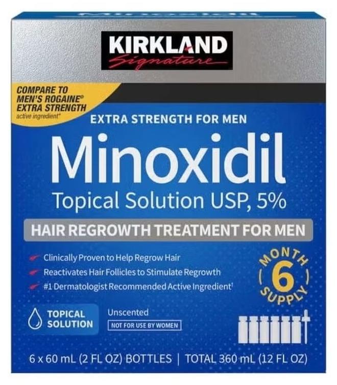 Kirkland Signature 6-Piece Minoxidil Hair Regrowth Treatment - Image 1