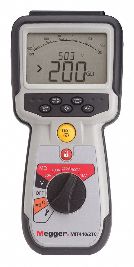 Megger MIT410/2 1000V Insulation Resistance Tester w/PI, DAR & Time Testing - Image 2